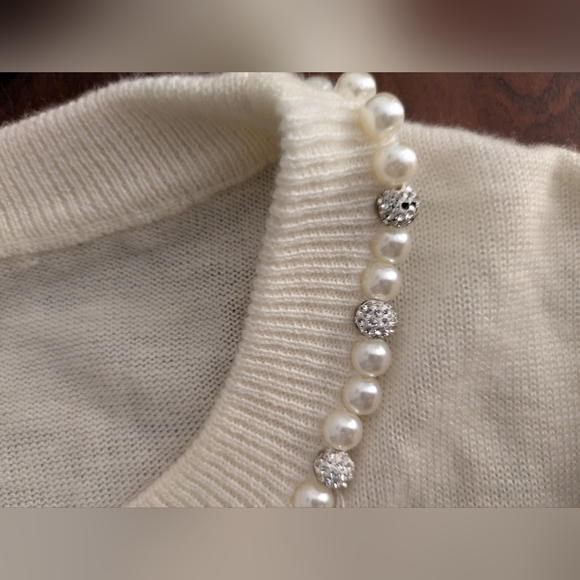 Kate Spade New York Women's Ivory Pearl Pave Sweater Sz M - Picture 4 of 7